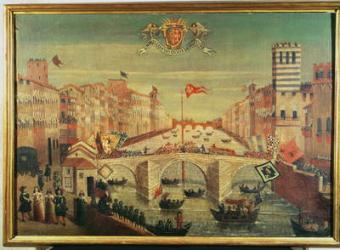 Il Gioco del Ponte dei Pisani (oil on canvas) | Obraz na stenu