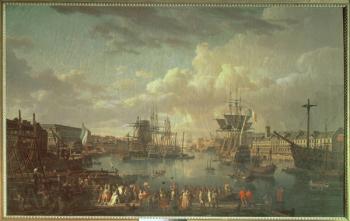 View of the Port at Brest (oil on canvas) | Obraz na stenu