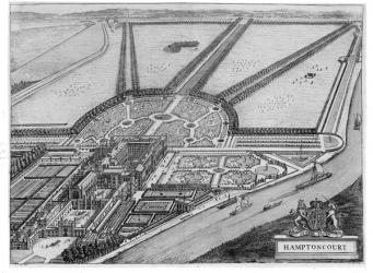 Hampton Court Palace, c.1714-16 (engraving) | Obraz na stenu