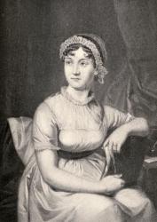 Jane Austen (1775-1817) illustration from 'Little Journeys to the Homes of Famous Women', published 1897 (engraving) (see also 331580) | Obraz na stenu