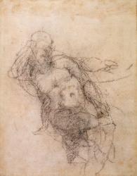 Study for Noah in 'The Drunkenness of Noah', 1508-12 (charcoal on paper) (recto) | Obraz na stenu