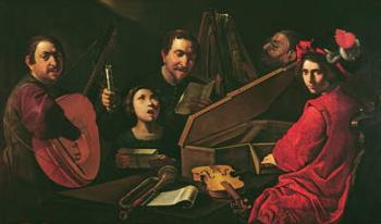 Concert with Musicians and Singers, c.1625 (oil on canvas) | Obraz na stenu