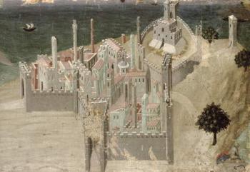 View of a Coastal City (oil on panel) | Obraz na stenu