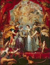 The Medici Cycle: Exchange of the Two Princesses of France and Spain, 9th November 1615, 1621-25 (oil on canvas) | Obraz na stenu