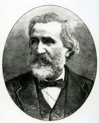 Portrait of Giuseppe Verdi (1813-1901) (engraving) | Obraz na stenu