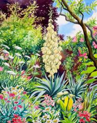 Garden with Flowering Yucca (watercolour on paper) | Obraz na stenu