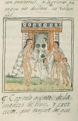 Ms Palat. 218-220 Book IX Young children entering a house, from the 'Florentine Codex' by Bernardino de Sahagun, c.1540-85 | Obraz na stenu