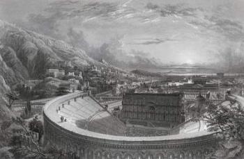Ancient Ephesus from above the Theatre, engraved by William Richardson (1842-77) from 'The Imperial Bible Dictionary', published by Blackie & Son, c.1880s (litho) | Obraz na stenu