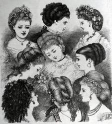 The Present Fashions in Hair, 1870 (engraving) | Obraz na stenu