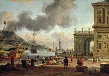 A Mediterranean Harbour Scene | Obraz na stenu