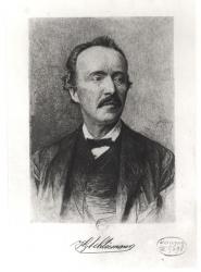 Portrait of Heinrich Schliemann (1822-90) (engraving) (b/w photo) | Obraz na stenu