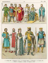 Dress at the Byzantine Court, 800-1000, from 'Trachten der Voelker', 1864 (colour litho) | Obraz na stenu