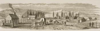 Salt Lake City in 1850, from 'American Pictures', published by The Religious Tract Society, 1876 (engraving) | Obraz na stenu