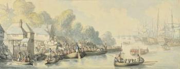Embarkation at Southampton on 20th June after Lord Howe's Action - Version B, c.1794 (w/c with pen & ink over graphite on wove paper) | Obraz na stenu