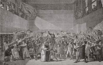 Oath taken at the Jeu de Paume, 20 June 1789, French Revolution (engraving) | Obraz na stenu