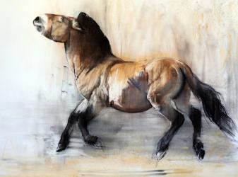 Ancient Horse (Przewalski in winter), 2014, (pastel and charcoal on paper) | Obraz na stenu