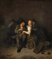 Young Couple in a Tavern, 1661 (oil on canvas) | Obraz na stenu