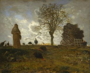 Autumn Landscape with a Flock of Turkeys, 1872-73 (oil on canvas) | Obraz na stenu