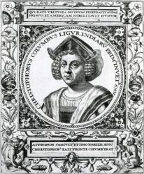 Portrait of Christopher Columbus (1451-1506) from 'The Narrative and Critical History of America', edited by Justin Winsor, London, 1886 (engraving) | Obraz na stenu