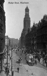 Market Street, Manchester, c.1910 (b/w photo) | Obraz na stenu