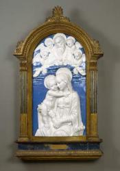 Madonna and Child with God the Father and Cherubim, 1480-90 (glazed terracotta) | Obraz na stenu