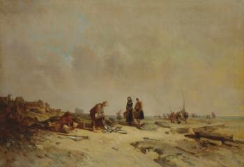 Neap Tide at Audreselles (oil on canvas) | Obraz na stenu