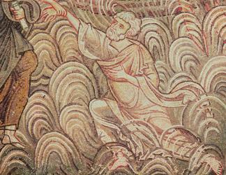 St. Peter Saved from Drowning by Christ, detail of St. Peter (mosaic) | Obraz na stenu