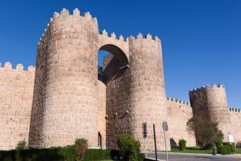 Avila, Avila Province, Spain. Puerta de San Vicente. Saint Vincent's Gate. | Obraz na stenu
