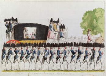 The Return of the Royal Family to Paris, 25 June 1791 (colour engraving) | Obraz na stenu