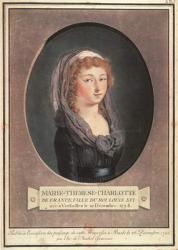 Marie-Therese-Charlotte de France (1778-1851) aged seventeen (coloured engraving) | Obraz na stenu