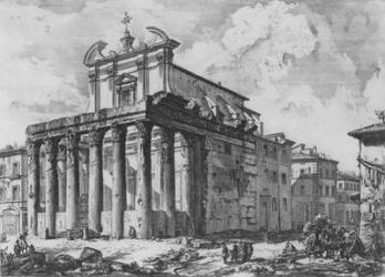 View of the Temple of Antoninus and Faustina, from the 'Views of Rome' series, c.1760 (etching) | Obraz na stenu