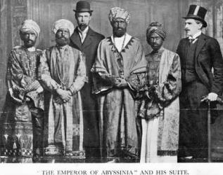 'The Emperor of Abyssinia and his Suite', The Dreadnought Hoax, 7th February 1910 (b/w photo) | Obraz na stenu