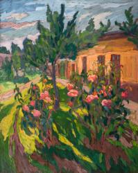 Roses in my Forecourt, 2012 (oil on board) | Obraz na stenu