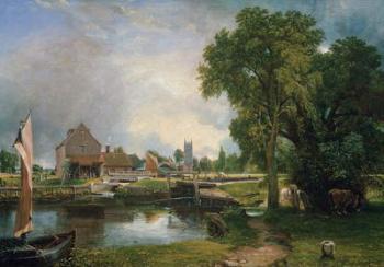 Dedham Lock and Mill, 1820 (oil on canvas) | Obraz na stenu