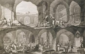 Inside a Salt Mine in Wieliczka (engraving) | Obraz na stenu