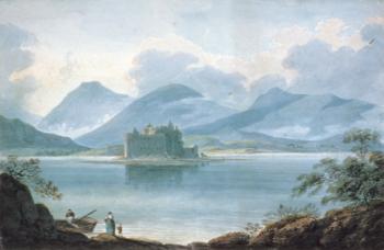 View across Loch Awe, Argyllshire, to Kilchurn Castle and the Mountains beyond | Obraz na stenu