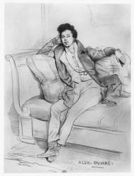 Portrait of Alexandre Dumas, Père (litho) | Obraz na stenu