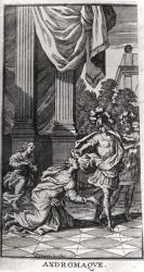 Andromache at the Feet of Pyrrhus, from 'Andromache' by Jean Racine (1639-99) published in 1676 (engraving) (b/w photo) | Obraz na stenu