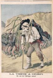 'Crispi's Defeat', caricature from 'le Petit Journal', 1896 (colour litho) | Obraz na stenu