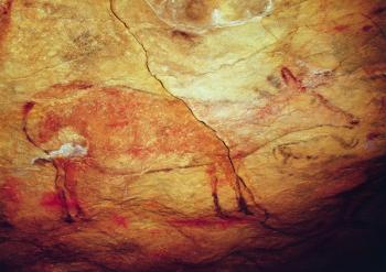 Stag from the Caves of Altamira, c.15,000 BC (cave painting) | Obraz na stenu