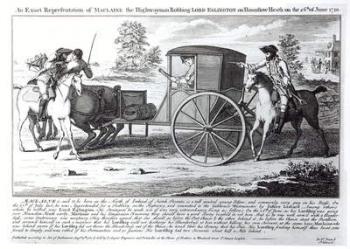 An Exact Representation of Maclaine the Highwayman Robbing Lord Eglington on Hounslow Heath on the 26th of June 1750 (engraving) (b&w photo) | Obraz na stenu