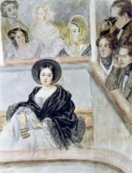 Marie Duplessis (1824-47) at the Theatre (w/c on paper) | Obraz na stenu