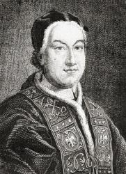 Portrait of Pius VI (Giovanni Angelo Braschi) (1717-99) Pope from 1775 (engraving) | Obraz na stenu