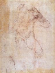 Study of a male nude (charcoal on paper) (recto) (for verso see 192511) | Obraz na stenu