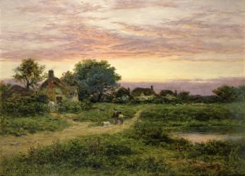 Worcestershire Cottages, 1912 (oil) | Obraz na stenu