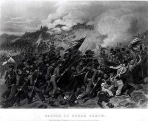 Battle of Cerro Gordo, April 1847 (engraving) (b&w photo) | Obraz na stenu