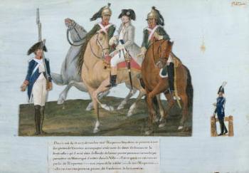 Napoleon Bonaparte (1769-1821) and the Varsovian Sentry (gouache on paper) | Obraz na stenu