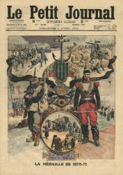 The Presentation of The Medal of Combatants 1870-71, illustration from 'Le Petit Journal', supplement illustre, 2nd April 1911 (colour litho) | Obraz na stenu