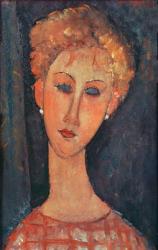 Young Girl with Earrings (oil on canvas) | Obraz na stenu