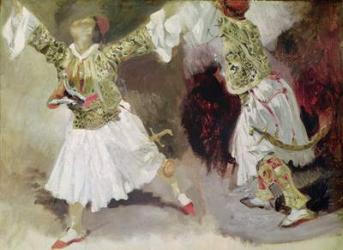 Two Greek Soldiers Dancing (Study of Soliote Dress) (oil on canvas) | Obraz na stenu